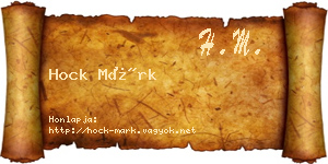 Hock Márk névjegykártya