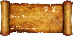Hock Márk névjegykártya